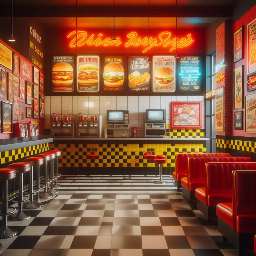 ديكور مطعم وجبات سريعة